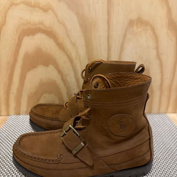Ralph Lauren Polo Country Ranger Nubuck Tan Casual Hiker Boots Sizes 8.5 main image 4